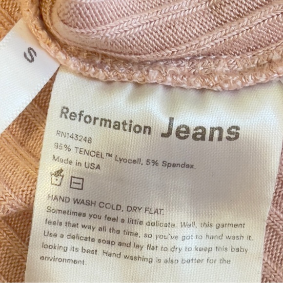 Reformation Jeans Ribbed Knit Long Sleeve Top in Dusty Pink Size Small - Picture 9 of 11